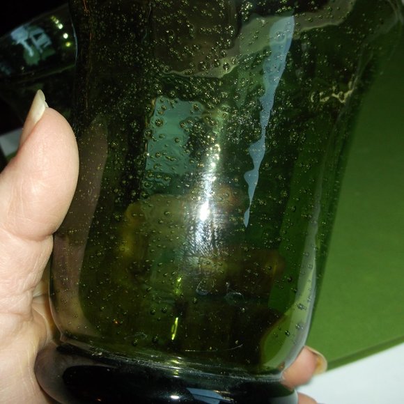 vintage heavy blown glass  water glasses. - Picture 2 of 4